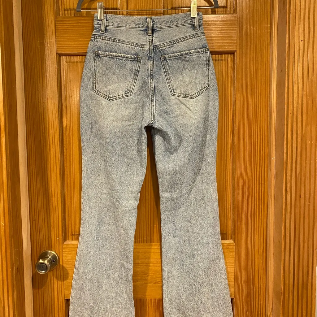 PacSun Light Blue Distressed Flare Jeans - Image 3