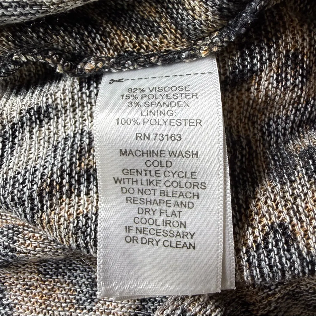 Spense Leopard Print Wrap Style Long Sleeve Dress Brown Size M - Image 4