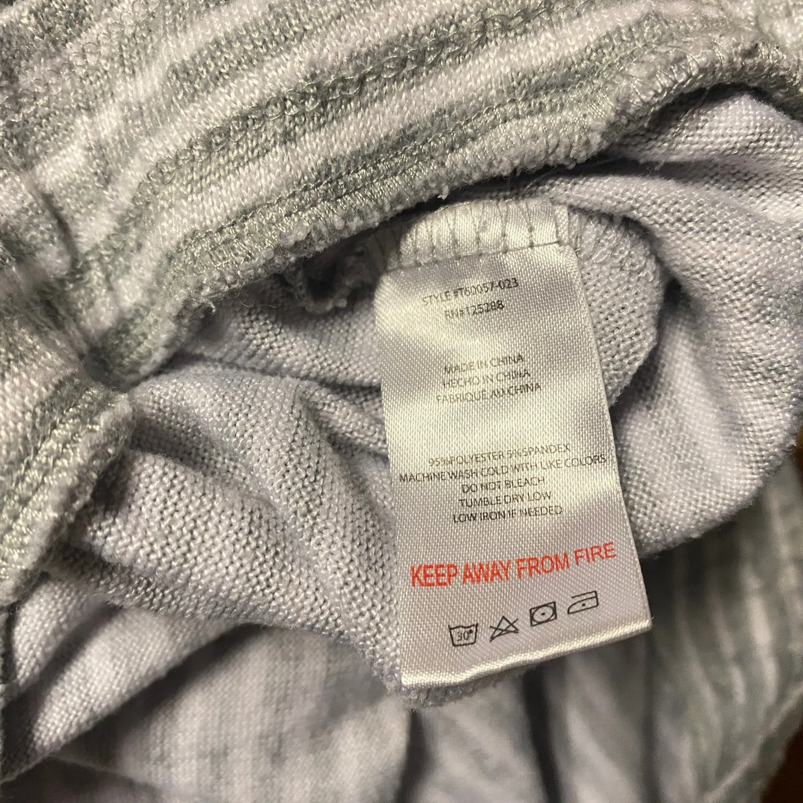 Tahari Gray & White Striped Knit Sleepwear Pajama Pants Women's Size Large - Image 6