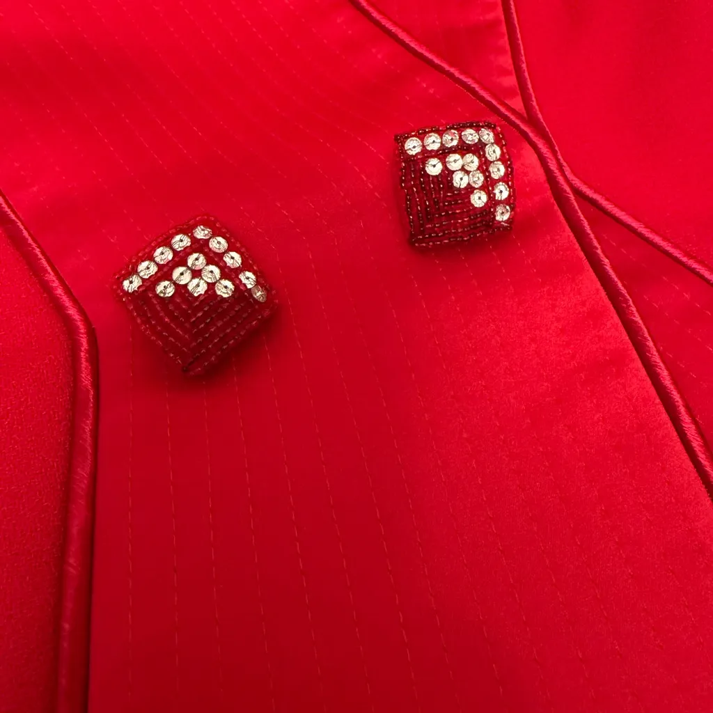 Nolan Miller Women’s Vintage Red Jacket Blazer 80s Long Sleeve Size 4 - Image 6