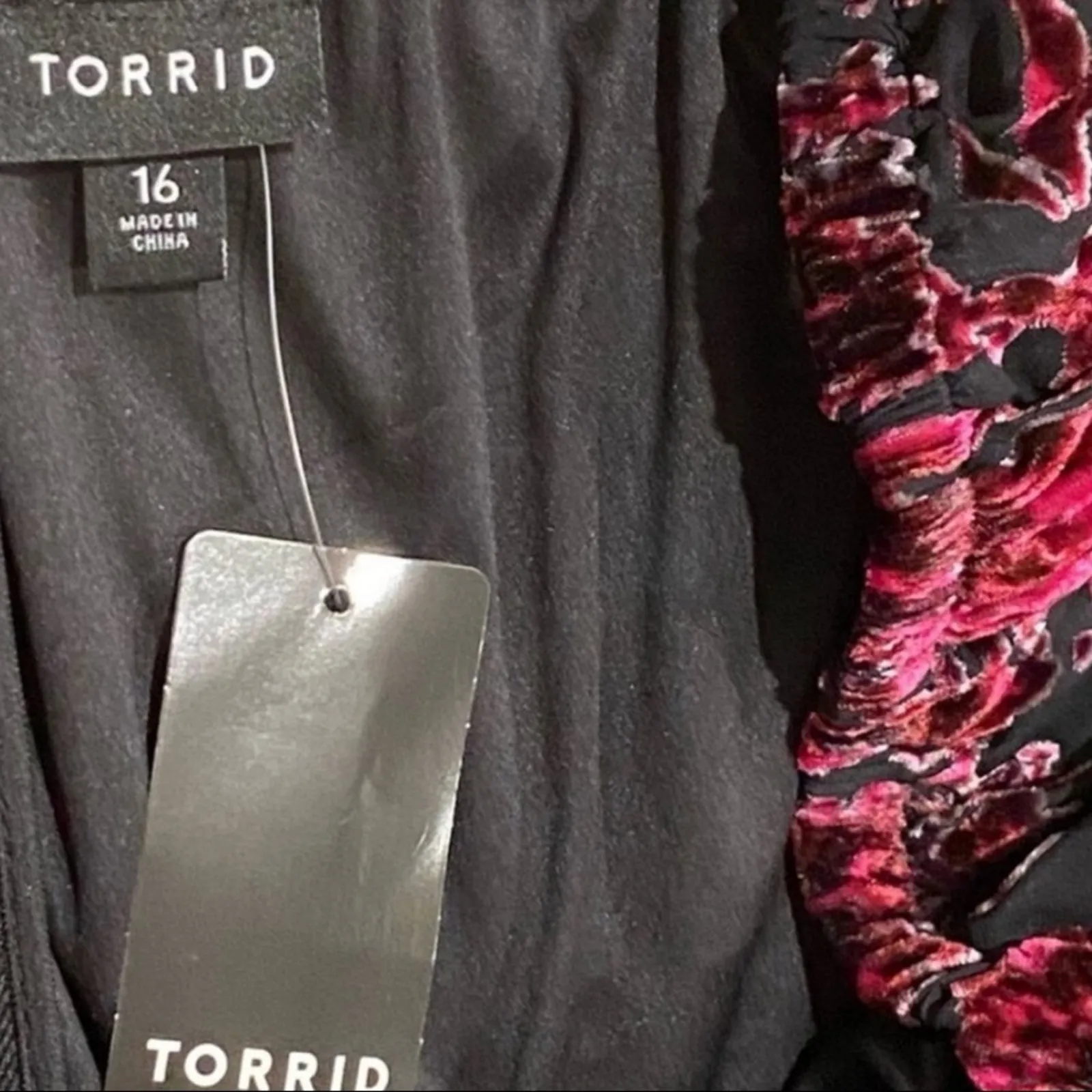 Torrid Cocktail Dress 16 Retro Plus Semi Formal Velvet Burnout Babydoll Swing - Image 15