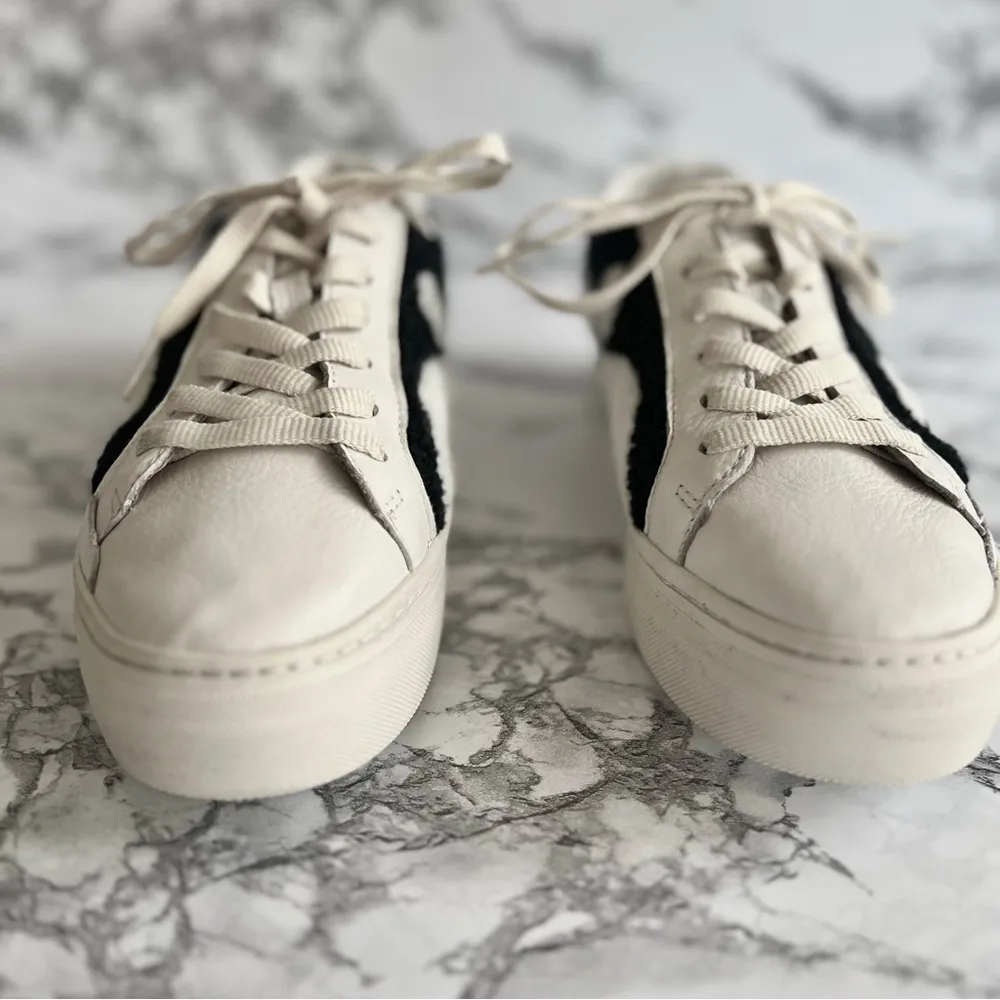 Soludos Yin Yang Women’s Platform Leather Sneakers Sz 9 White Black - Image 5