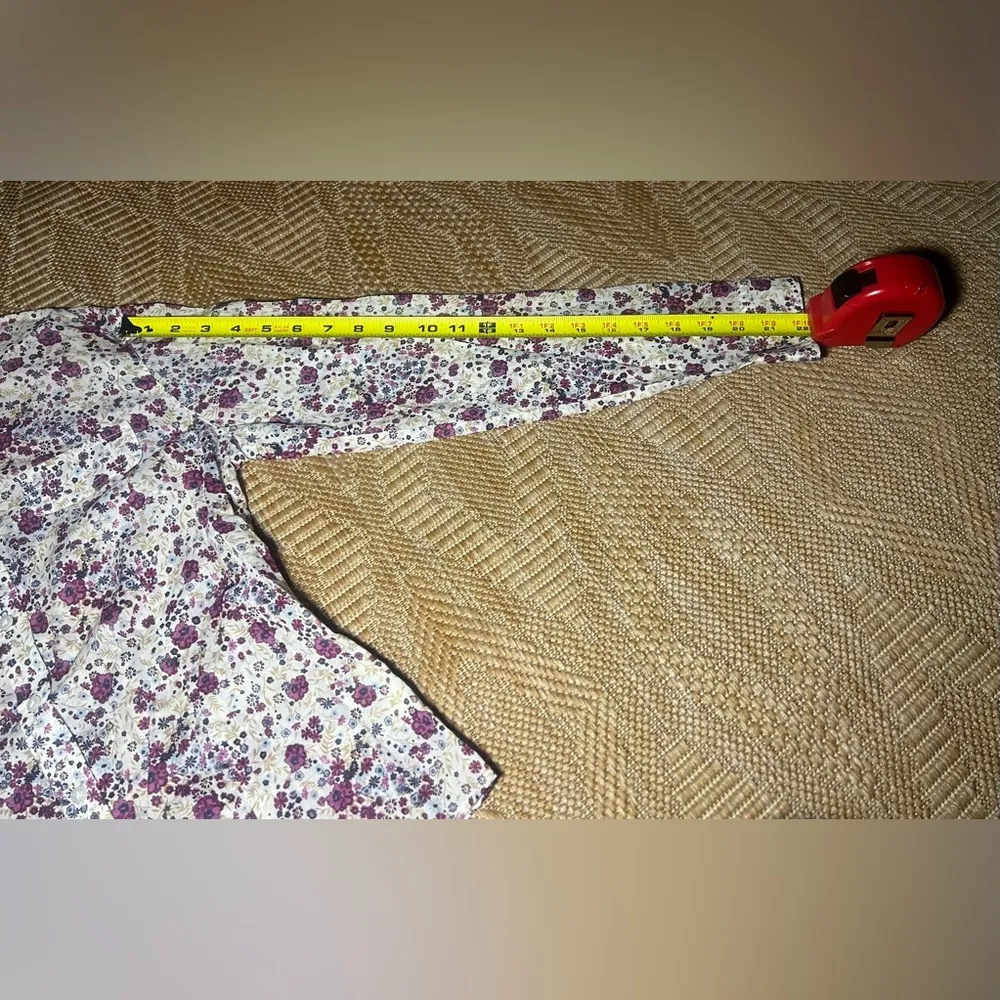 Orvis Women's Floral Button Down Long Sleeve Shirt,White,Purple,Collar,Size 4 - Image 7