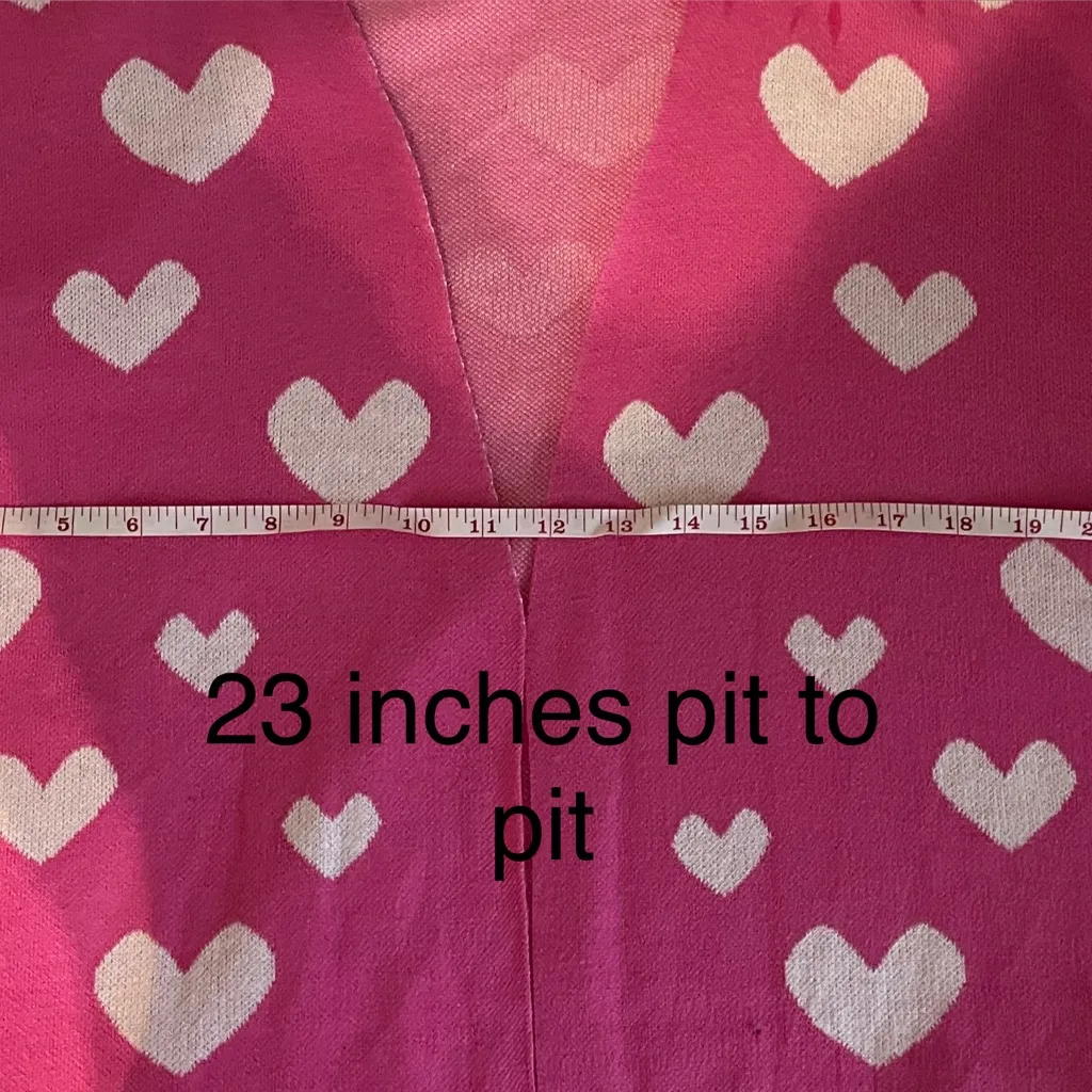 Driftwood Pink Heart Cardigan – Cozy Valentine's Day Open Front Knit Sweater - Image 9