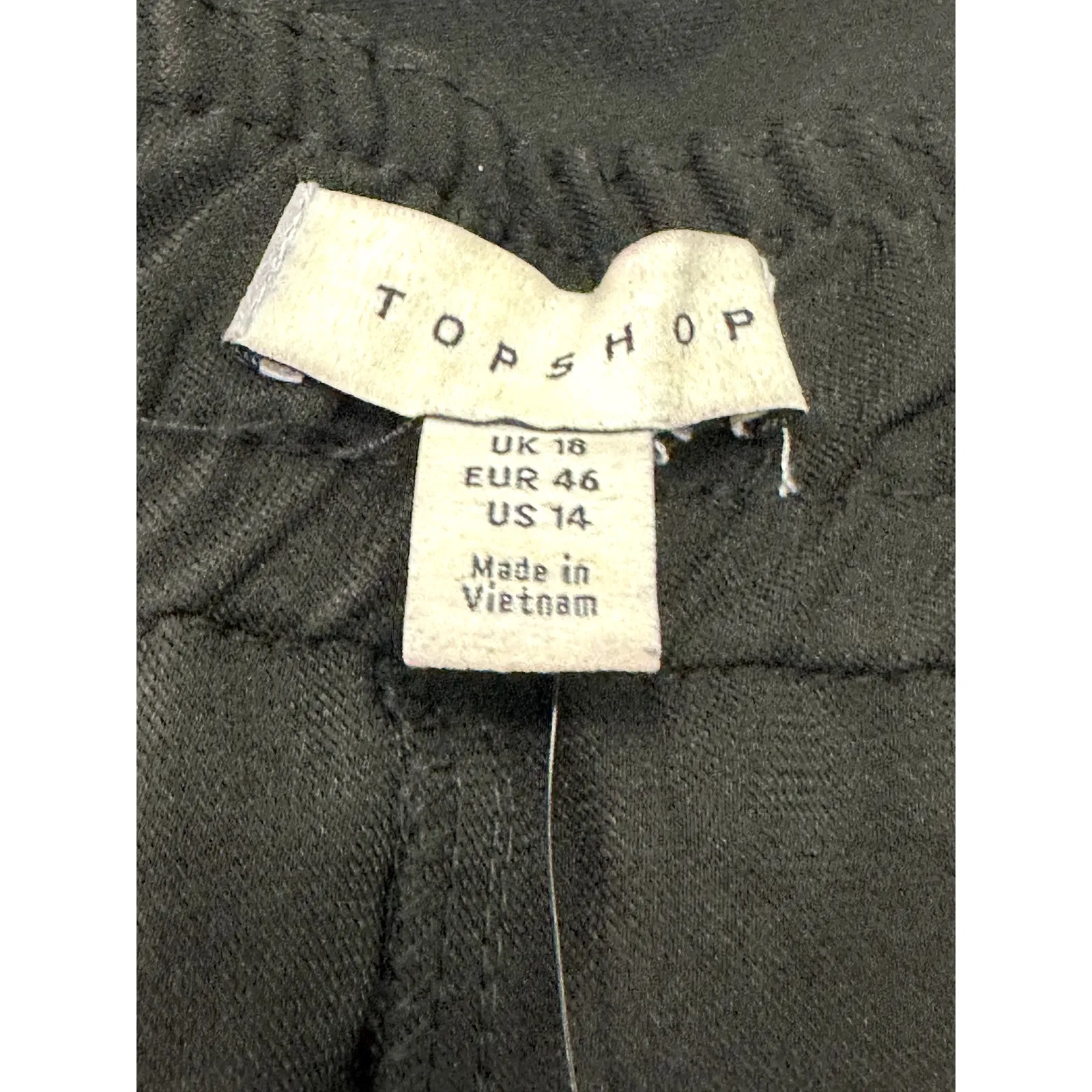 Topshop  Pants Asymmetric Ruffle Overlay Design Durable Fabric Solid Black 14 NWT - Image 9