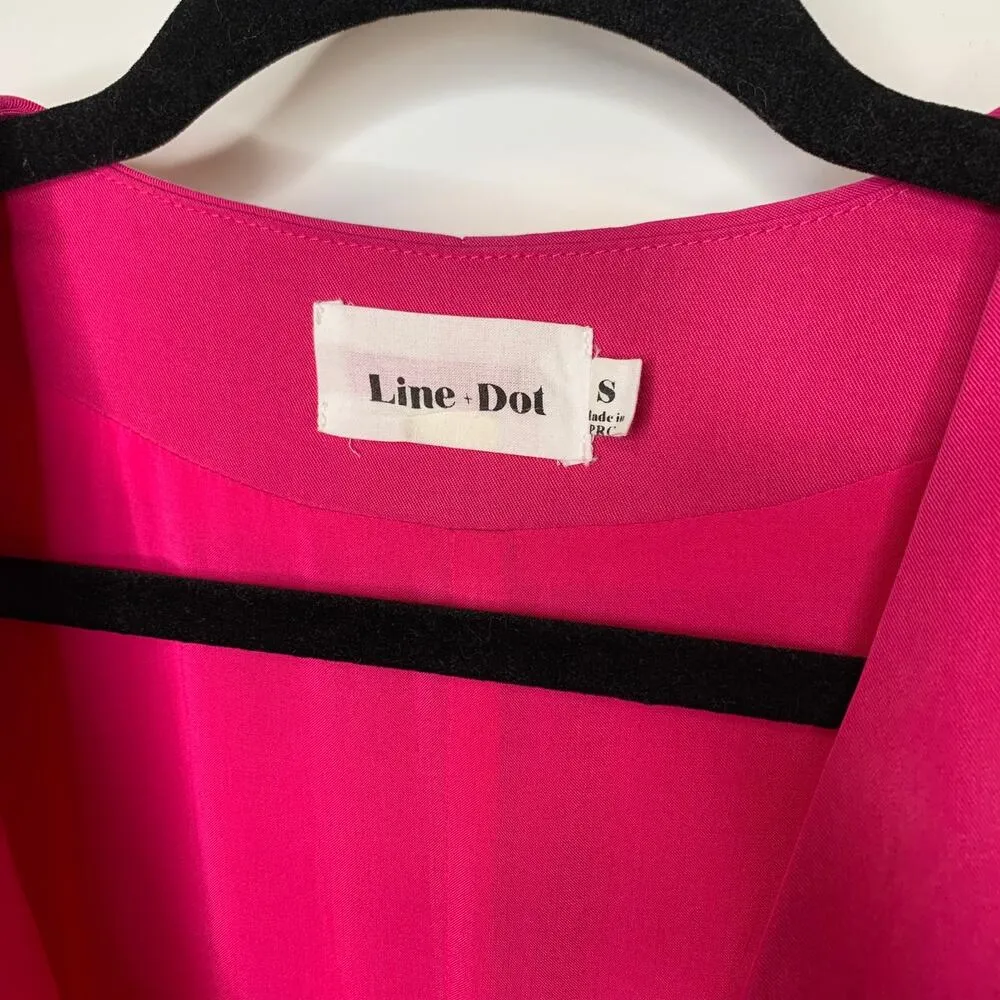 Line & Dot Fuchsia Pink Ruffle 'Cherie' Wrap Dress Sz Small - Image 6