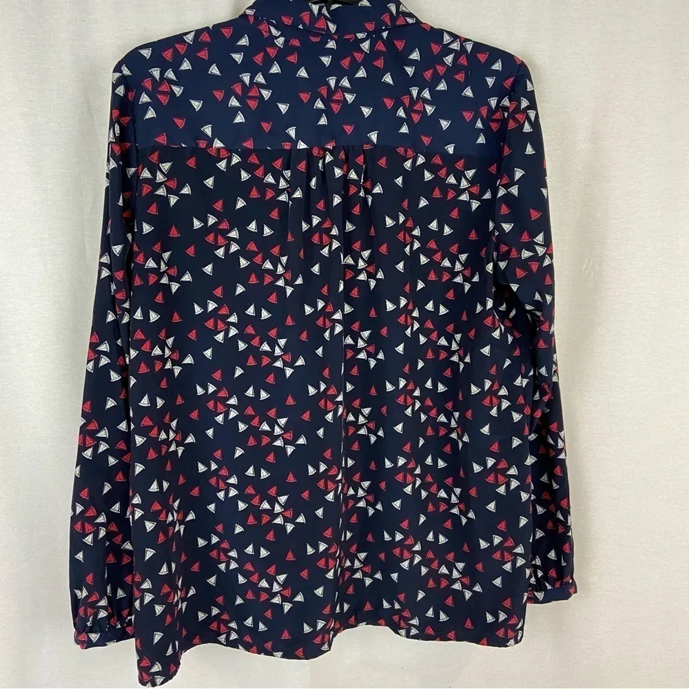 Tommy Hilfiger Red White & Blue Nautical Sailboat Top Women’s Size Large - Image 9