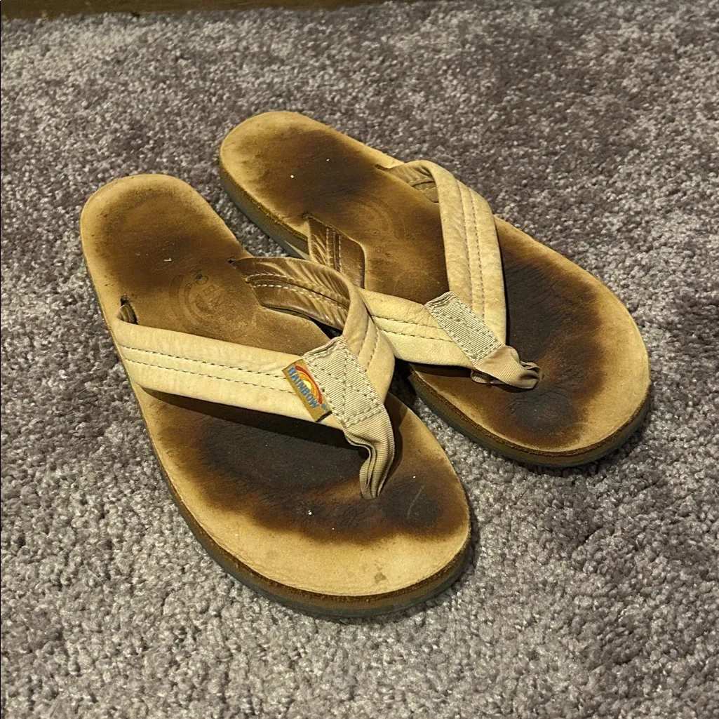 Rainbow brown leather classic OG sandals - Image 2