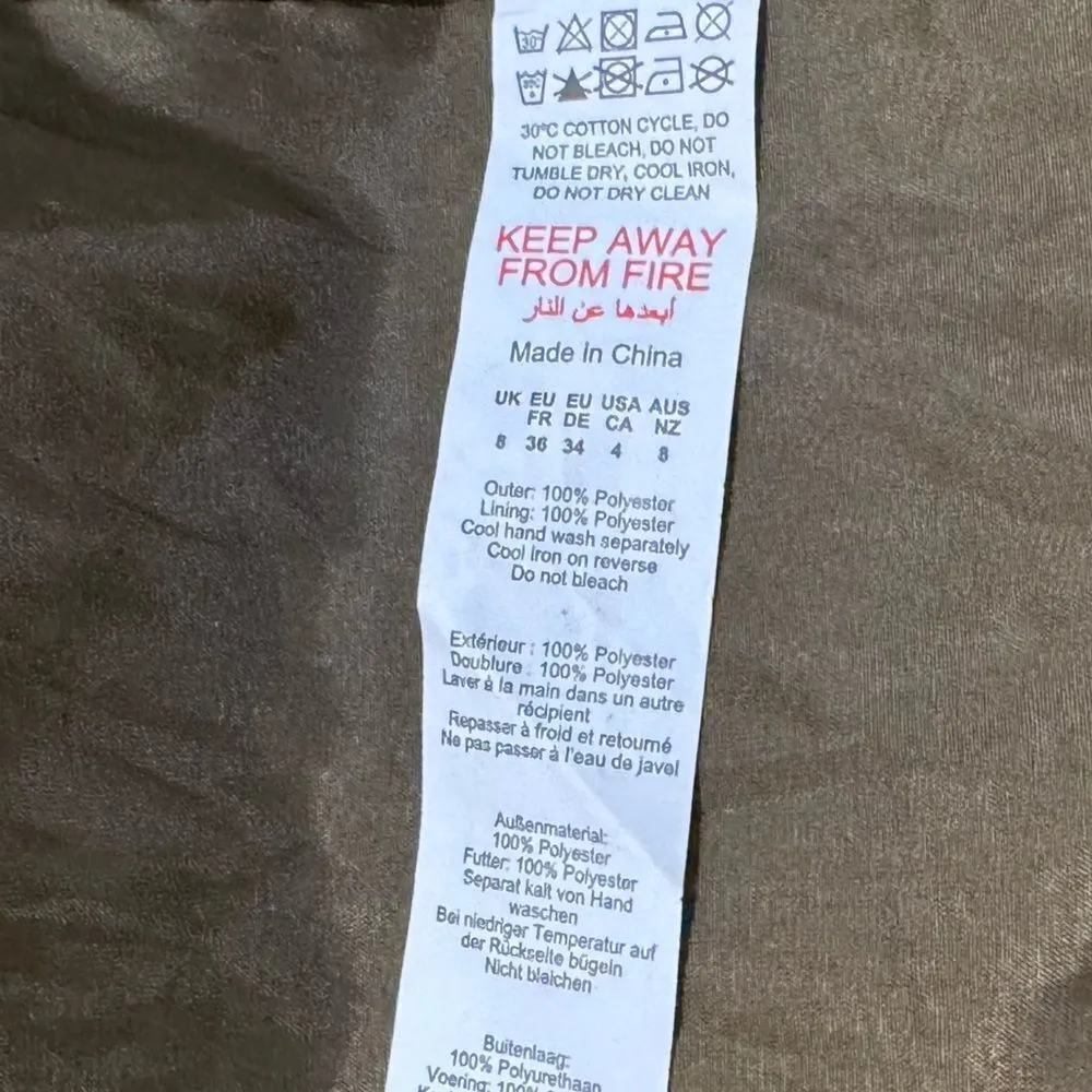 NEW Prettylittlething Khaki Contrast Oversized Midi Trench Coat Women’s 4 - Image 3