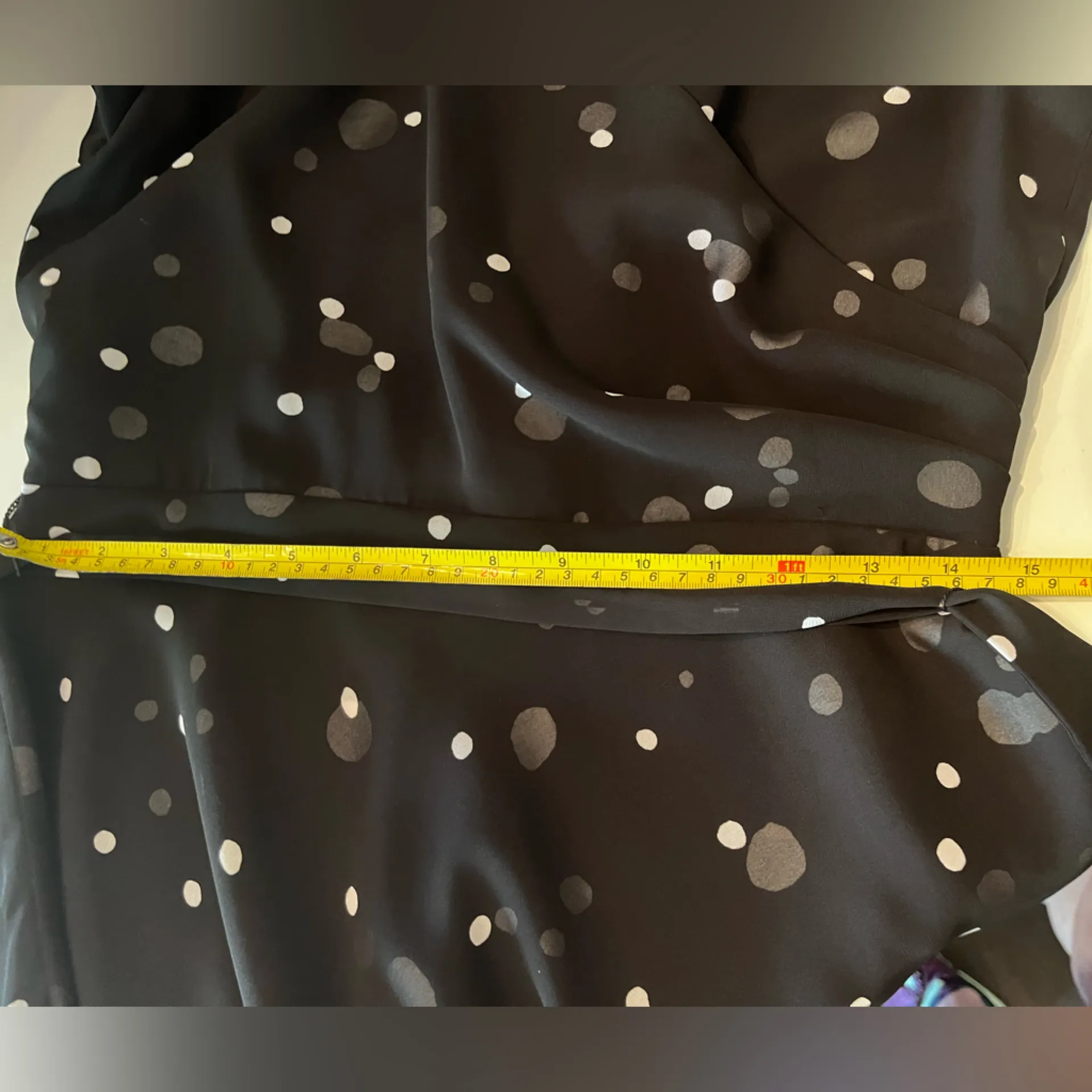 Vintage David Warren chiffon black and white‎ polka dot dress sz 10P - Image 7