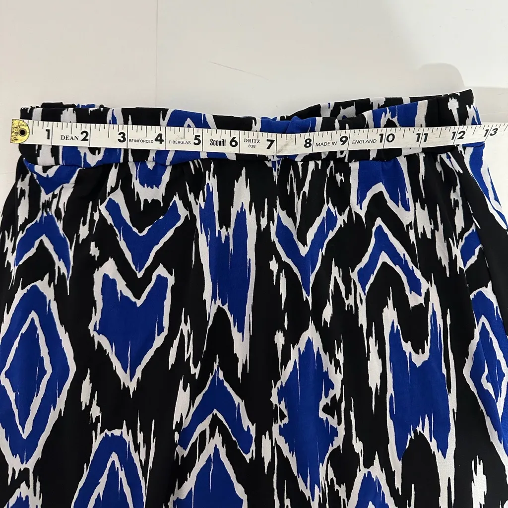 Carole Little Blue Black Ikat Maxi Skirt Size Small Bohemian Travel Graphic - Image 7