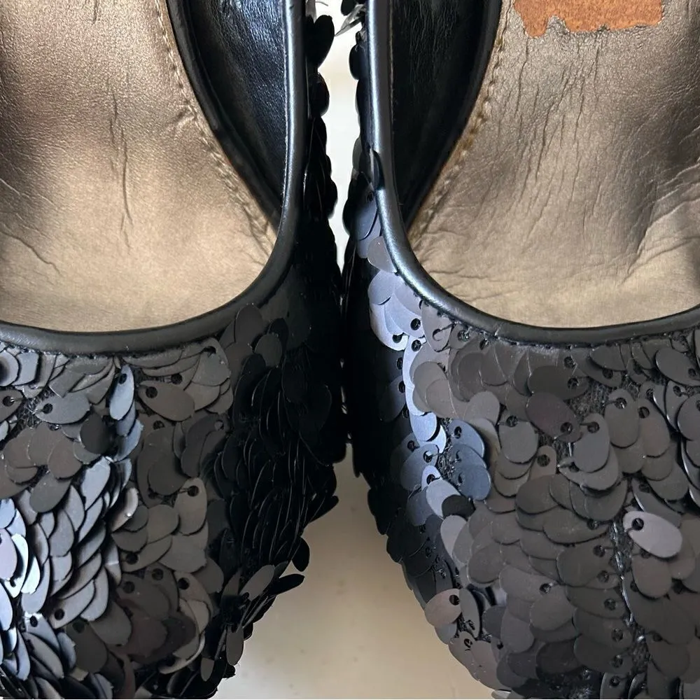 Rachel Rachel Roy Black Keedan Sequin Platform Heels Shoes Size 6 - Image 8