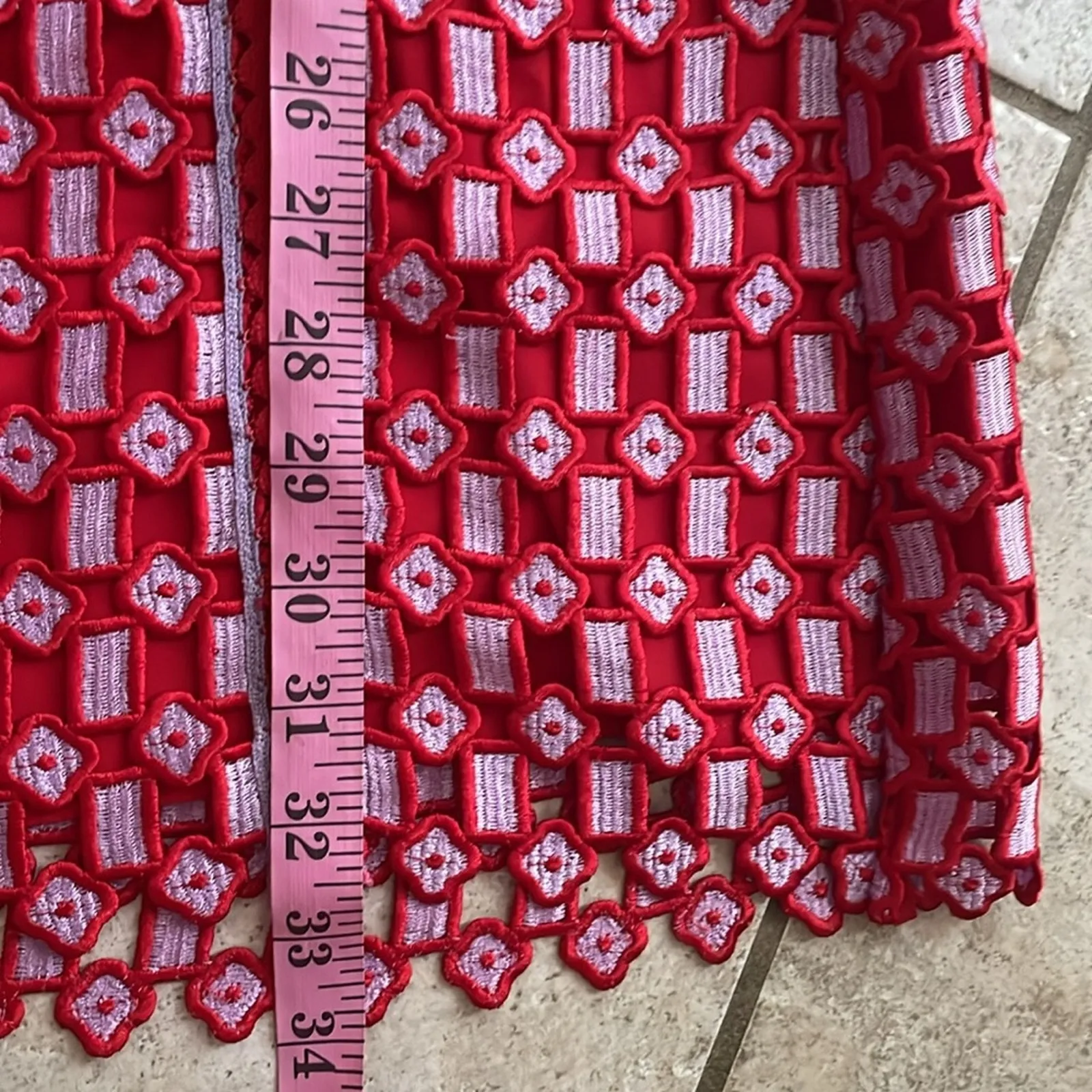 Sandro Anaele Day Red Lace Dress - Image 14