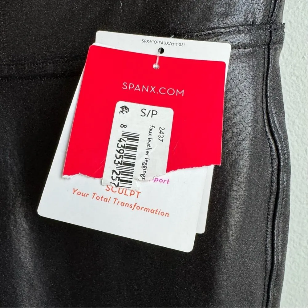 NEW SPANX Faux Leather Leggings S - Image 8