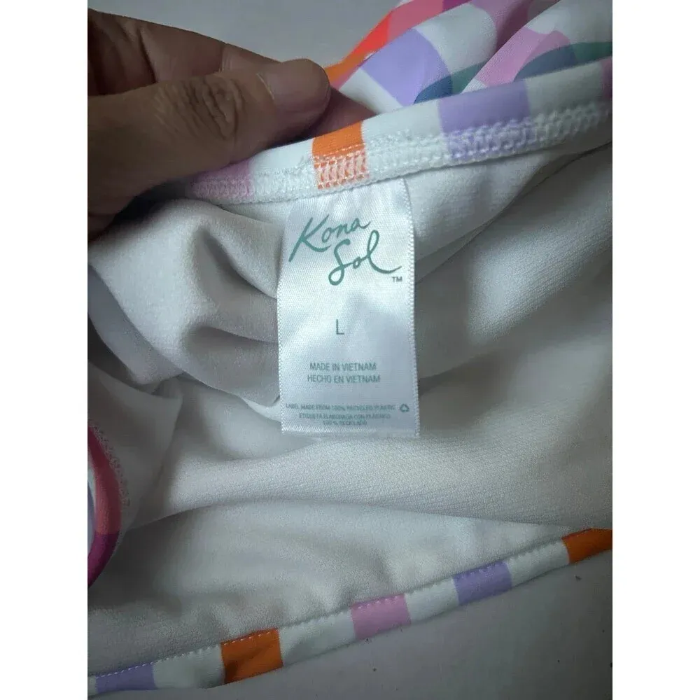 Kona Sol Women's Plaid High Waist Bikini Bottom - L(12-14) - Image 4