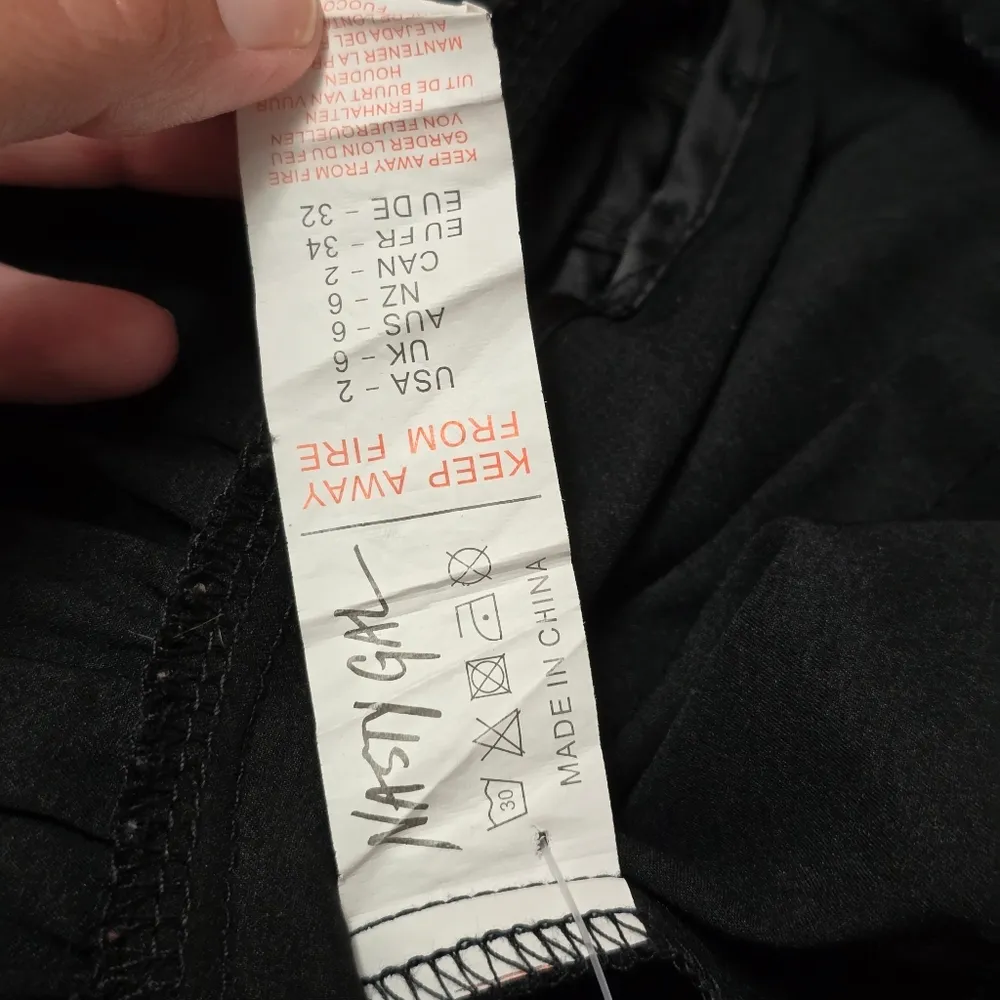 Nasty Gal Black Satin Peplum Top Size 2 - Image 8