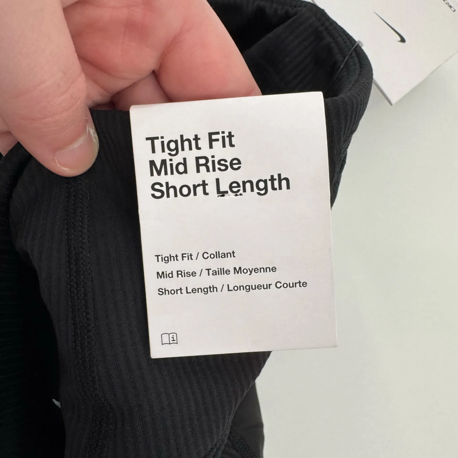 Nike Women's Tight Fit Mid Rise Ribbed Panel Biker Shorts Black Size XS NWT - Image 6