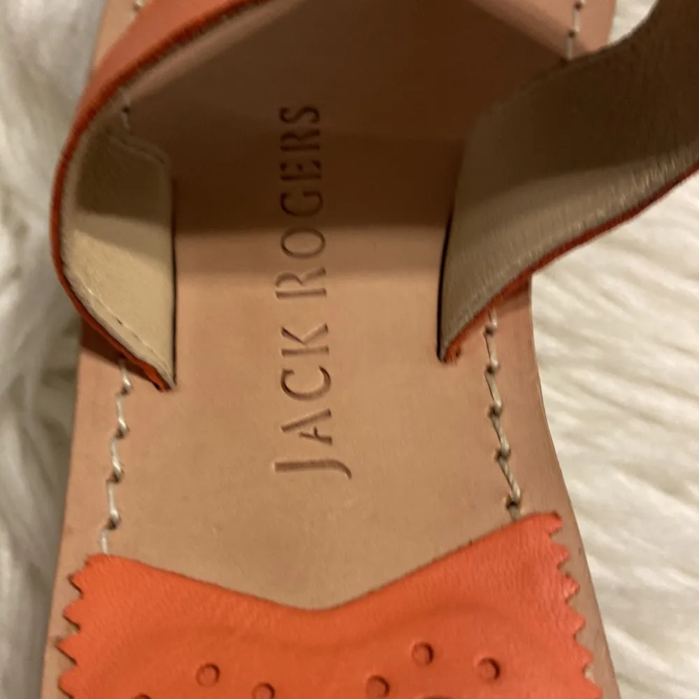 Jack Rogers Sandals size 6M excellent condition color orange /design see photos - Image 3