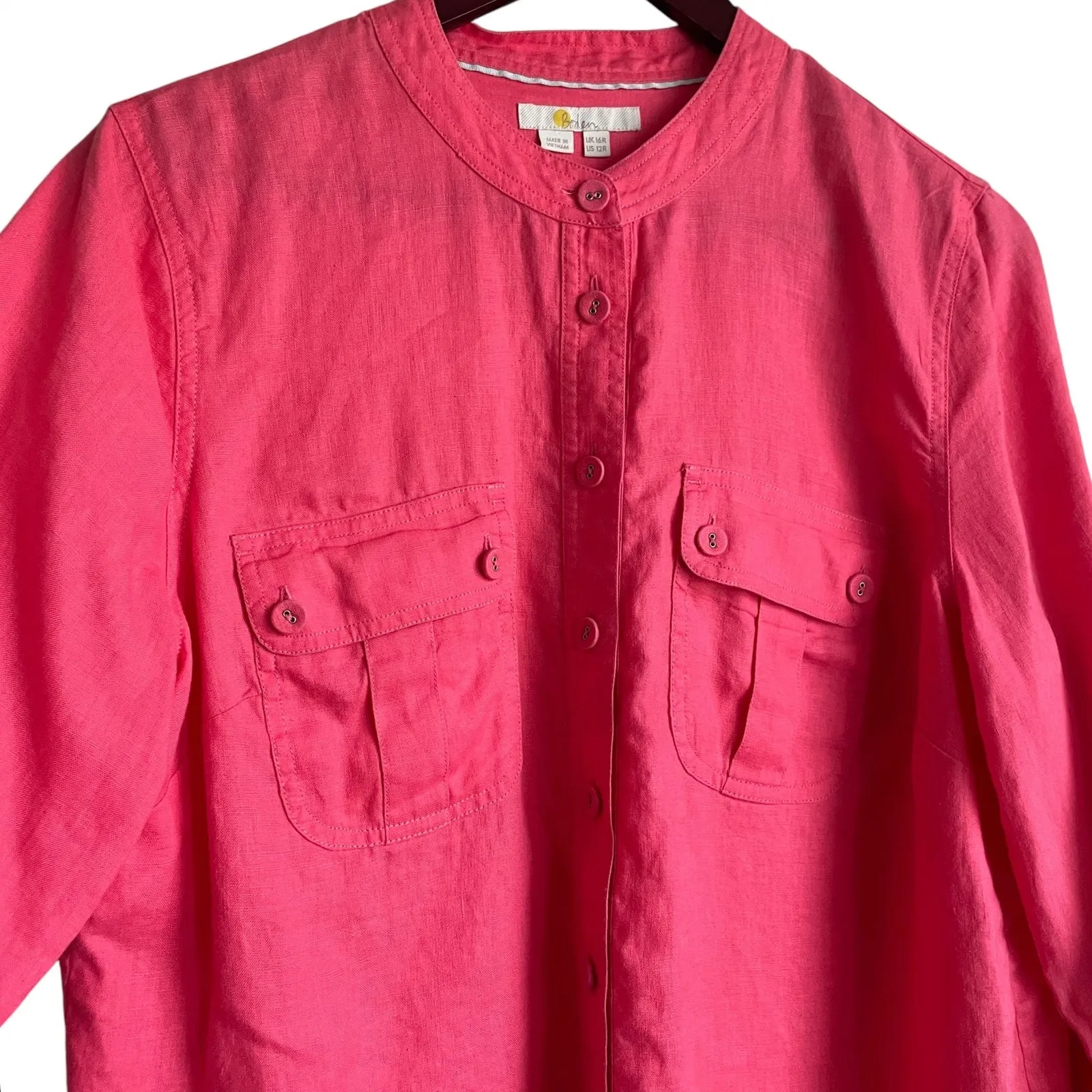 Boden Women Delores‎ Linen Top S Coral Classic Sustainable Career Office Travel Orange - Image 10