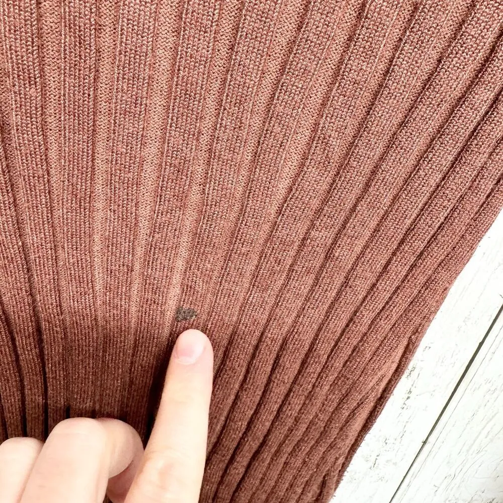 Cider Dress Women Size Small Brown Fall Mini Ribbed Long Sleeve Collared - Image 3