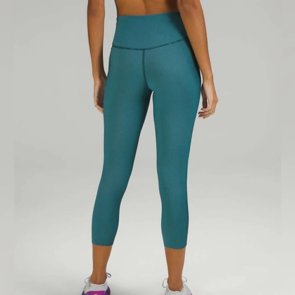 Lululemon Base Pace High-Rise Crop 23" *Two-Tone Ribbed- Size 10 - Image 2