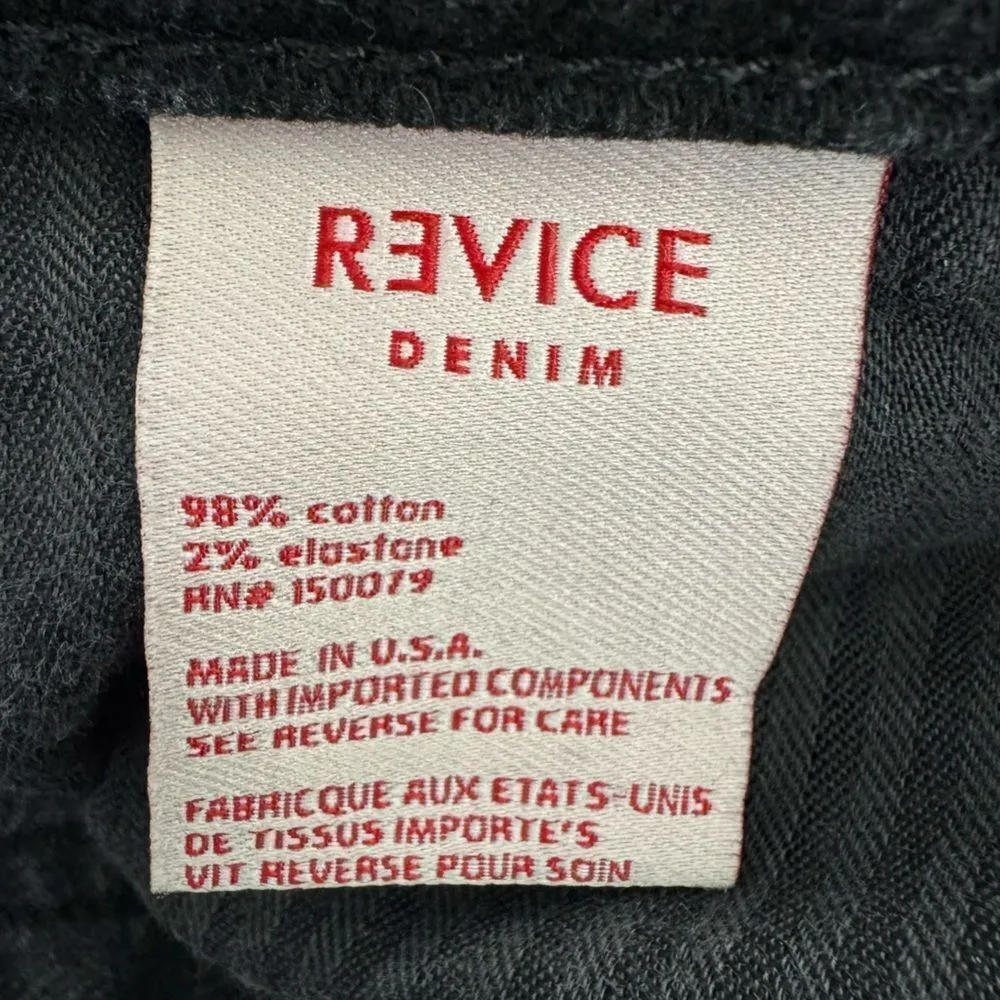 Revice Black Wash High Rise Button Fly Straight Leg Jeans Size 26 - Image 6