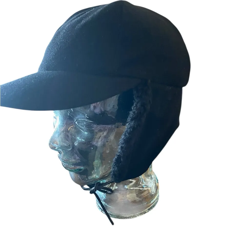 Vintage A. Abams & Spire Black Wool Winter Trapper Hat Y Ear Flap chore hat cap - Image 4