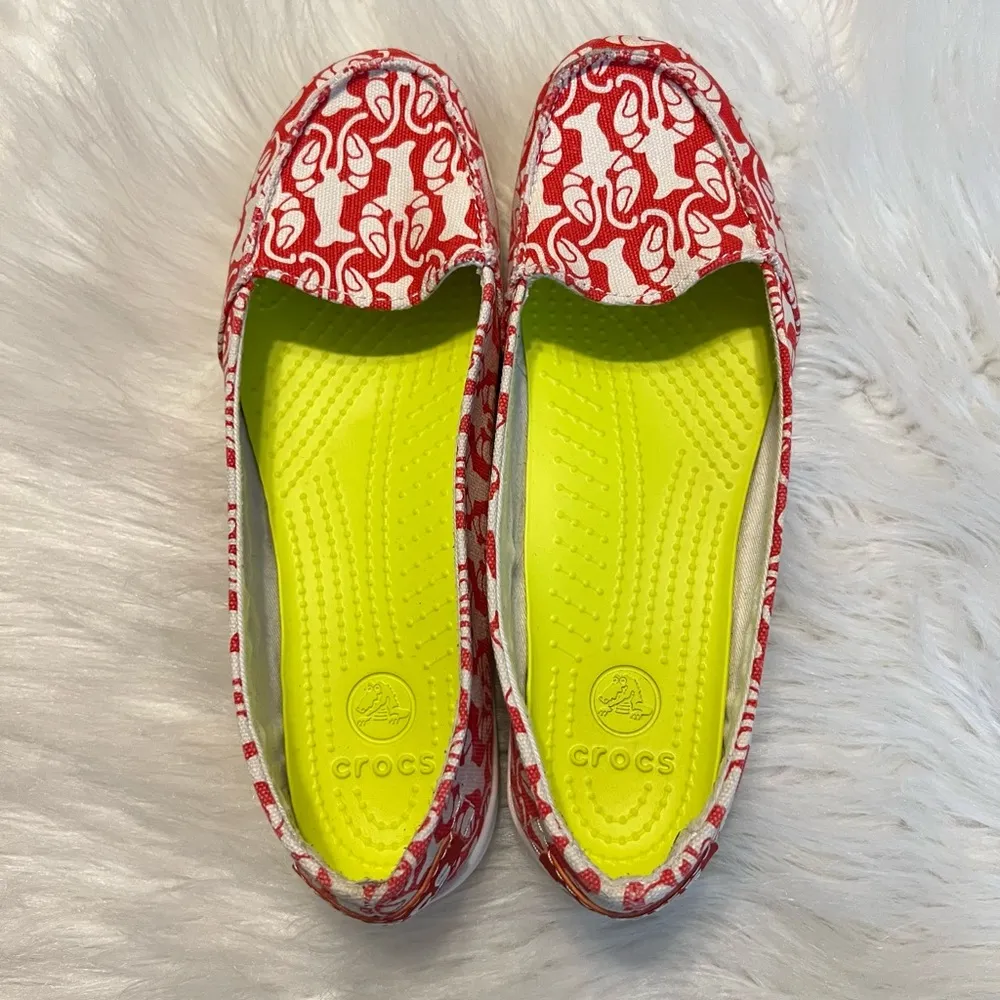Crocs Slip on Canvas Type Shoes Lobster Novelty Print Woman’s Size 10 Fun Summer - Image 9