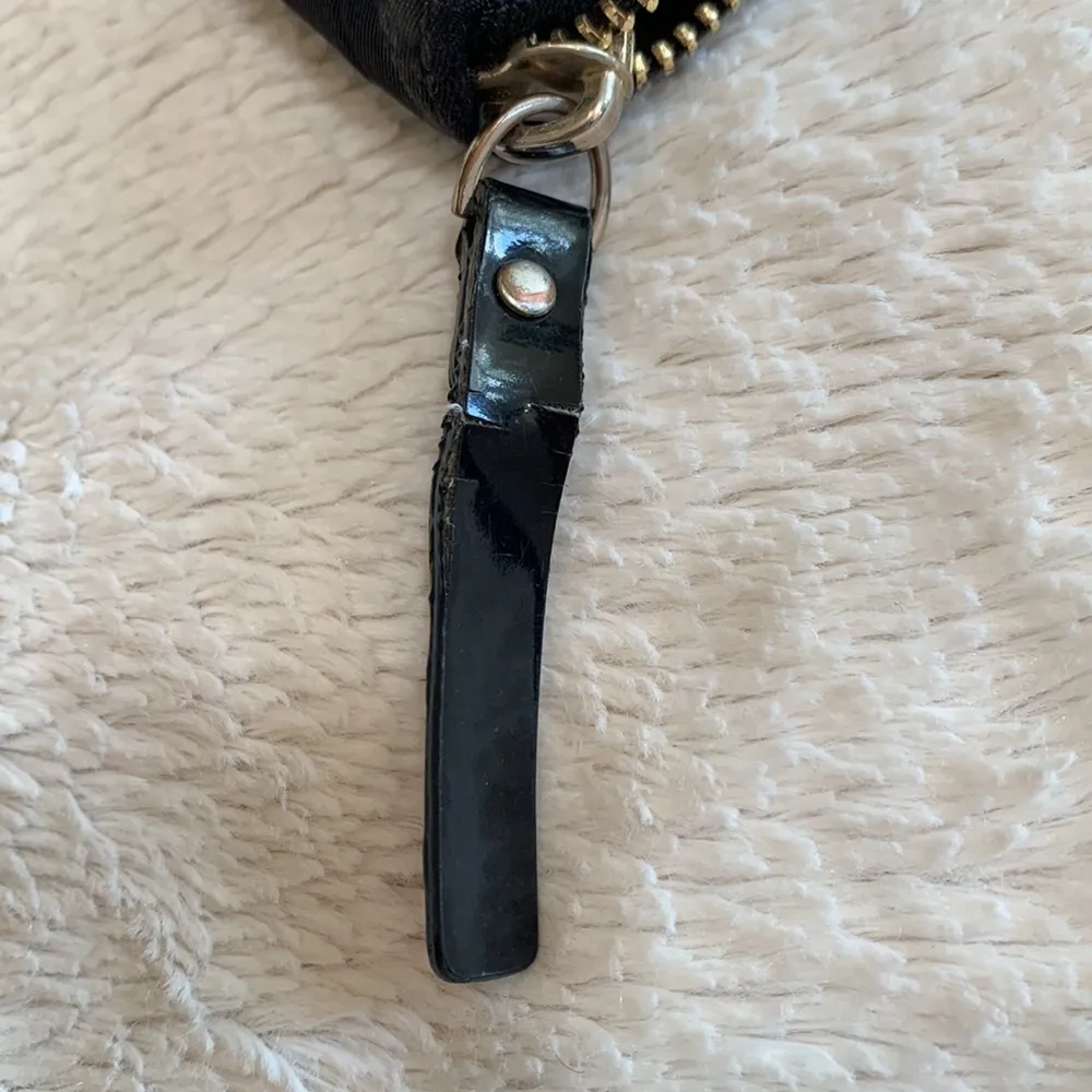 Kate Spade Zip Around Wallet Black Nylon Logo Plate - Image 4