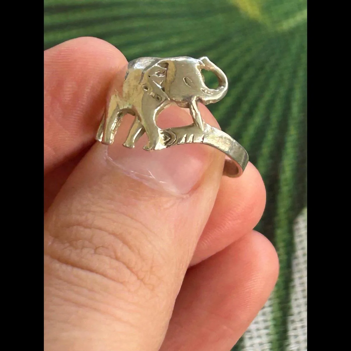 925 sterling silver ring band size 7.5 2.39g lot d7 elephant - Image 4