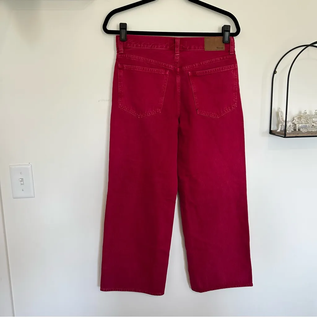 Madewell Low Slung Baggy Crop Jeans Dark Rosette Rigid Denim Size 25 - Image 2