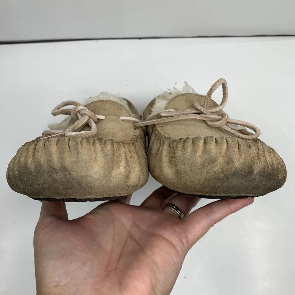 Ugg Women’s Sz 11 Dakota Slipper Leather Nubuck Beige Tobacco Slip On Shoes 5612 - Image 9