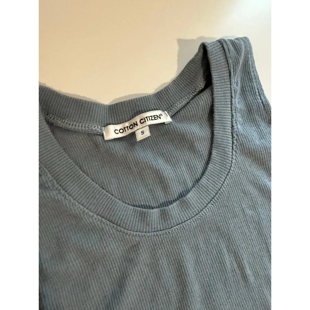 $70 New Cotton Citizen Venice Crop Tank - Small - Blue - Image 2