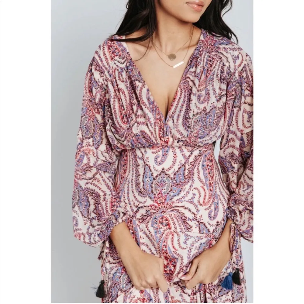 Free People Mirage Boho Printed Blouson Sleeve Maxi Dress, Size 4 New w/Tag $198 - Image 10