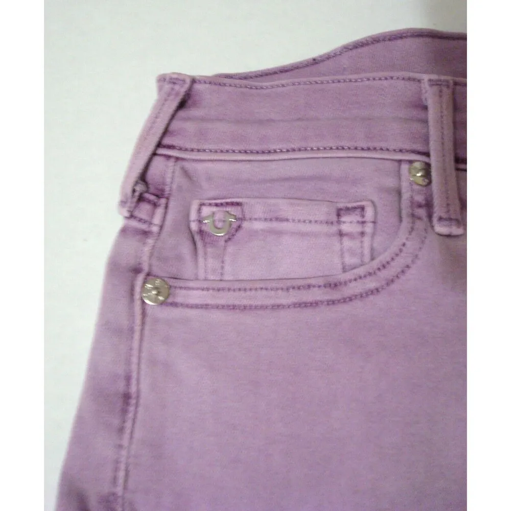 New Womens True Religion NWT $158 Denim Jean Shorts 25 Purple Lavender USA Joey - Image 3