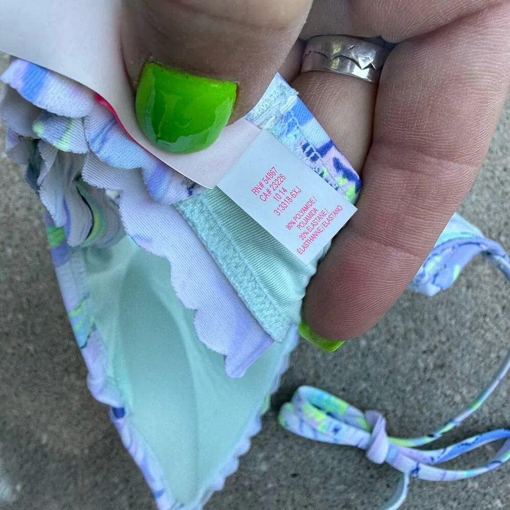 Victoria's Secret 34DD Blue Green Watercolor Swirl Bikini Swim Top - Image 6