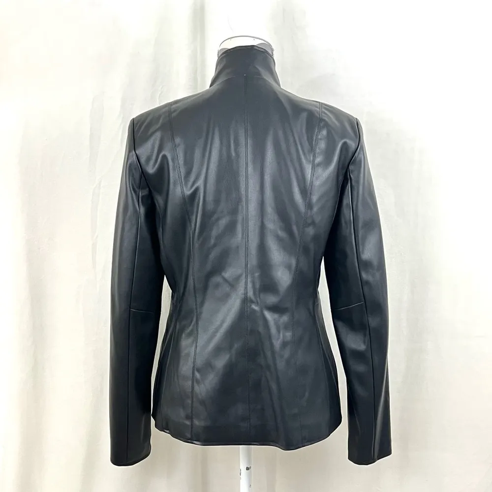 Cole Haan Wing Collar Faux Leather Coat - Size S - Image 7