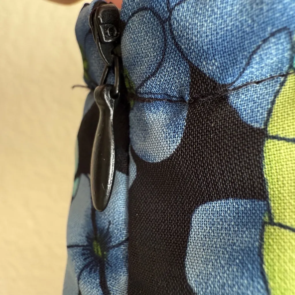 Women’s Vintage Size 14 Midi Skirt Blue Green Floral Lined A Line Classic Retro - Image 5