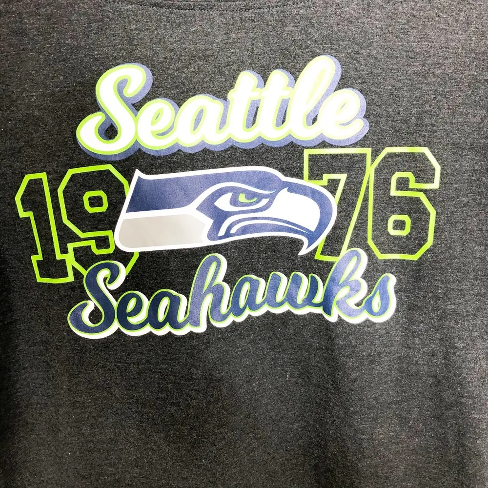 NFL Women's Grey Seattle Seahawks 1976 Long Sleeve Cowl Neck Shirt XL - Image 2