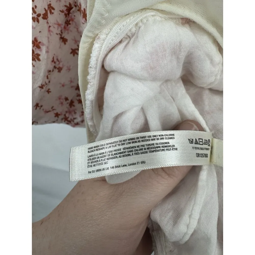 Free People Dessa Bodysuit Intimately Floral Printed Pintuck Women Top S Pink‎ - Image 8