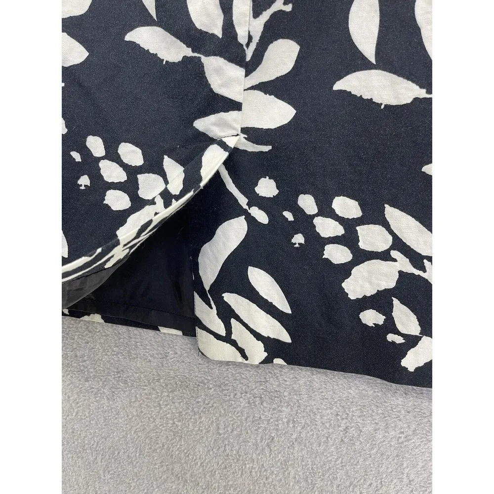 Focus 2000 Women's Skirt Linen Blend Size 8 Black White Foliage Blend - Image 7
