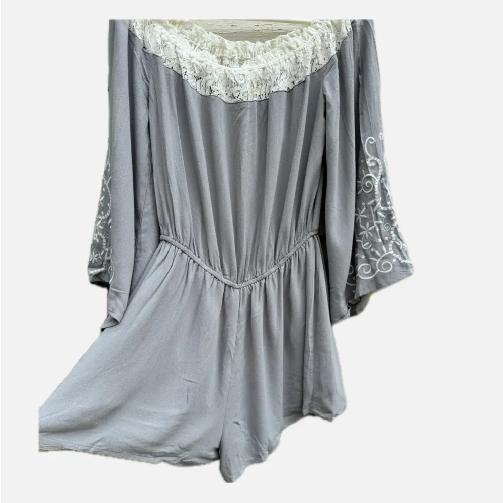 Kori Gray Dress with Lace Detail - Image 2