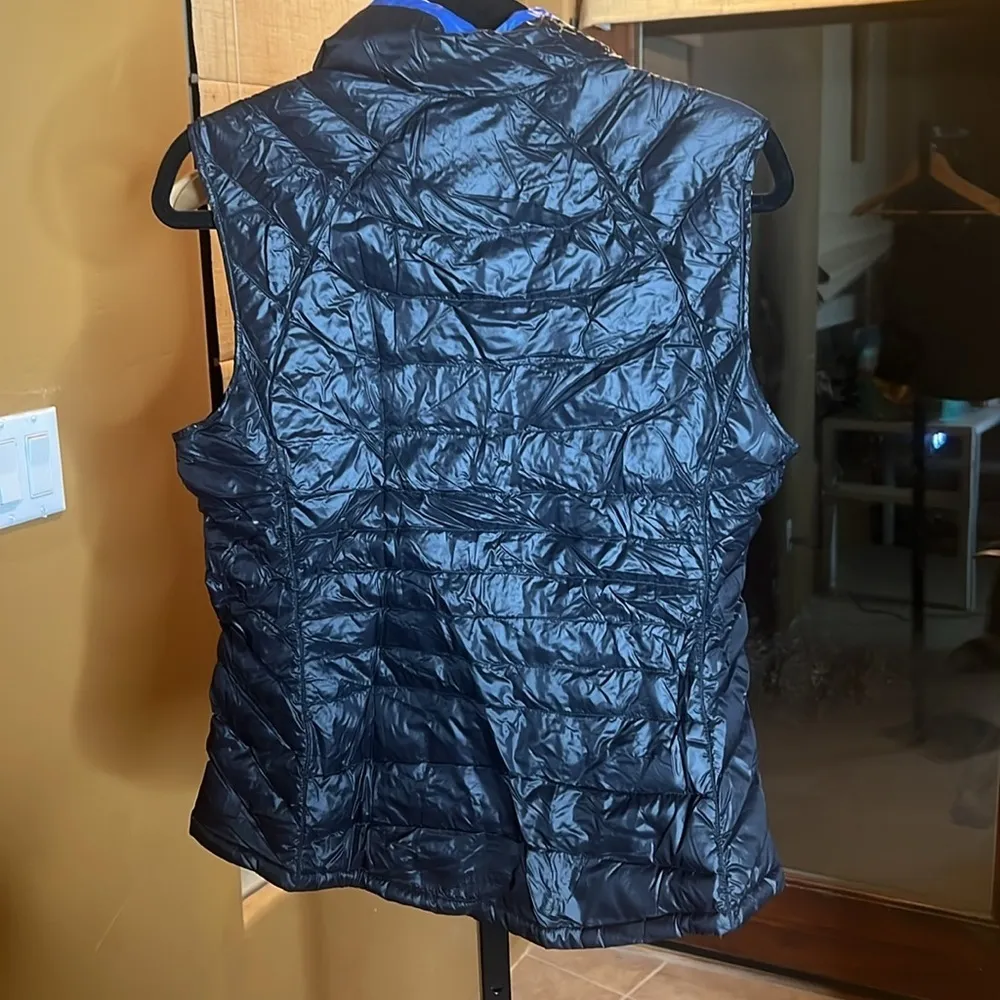 Bernardo Goose Down Black Blue Puffer Vest Size Small - Image 9