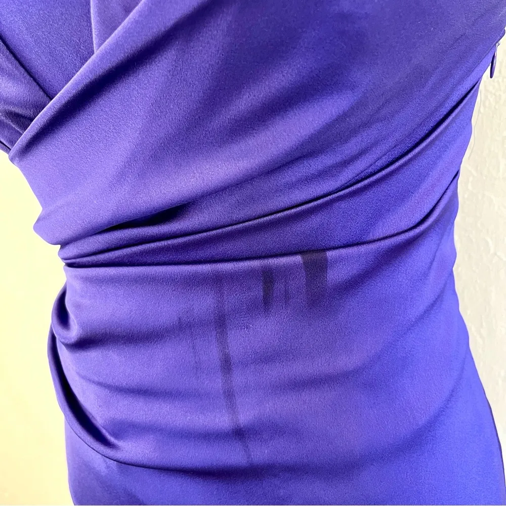 Guess by Marciano Strapless Purple Ruched Mini Dress 0 - Image 2