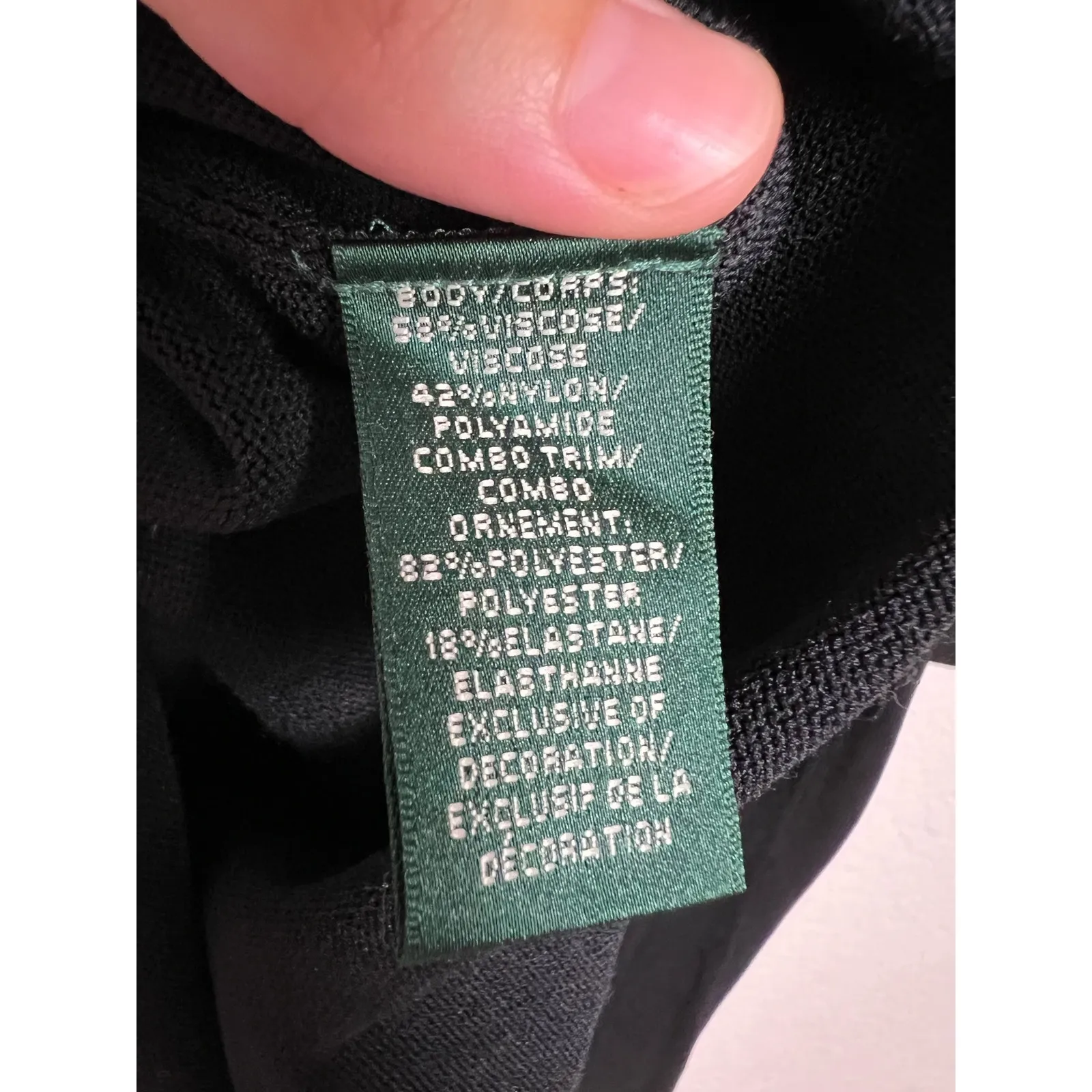 Lauren Ralph Lauren Black Turtleneck Long Sleeve Mesh Detail Knit Dress Size S - Image 4