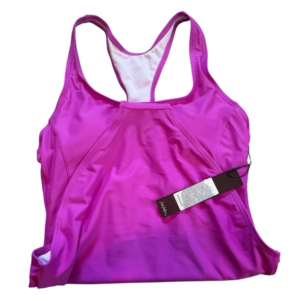 NWT Nicole Miller Racerback Purple Glo One-Piece | Stylish - Image 4