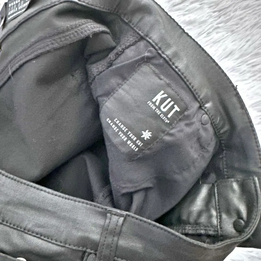 KUT FROM THE KLOTH | Women's Donna High Waist Ankle Skinny Coated Black - Image 9