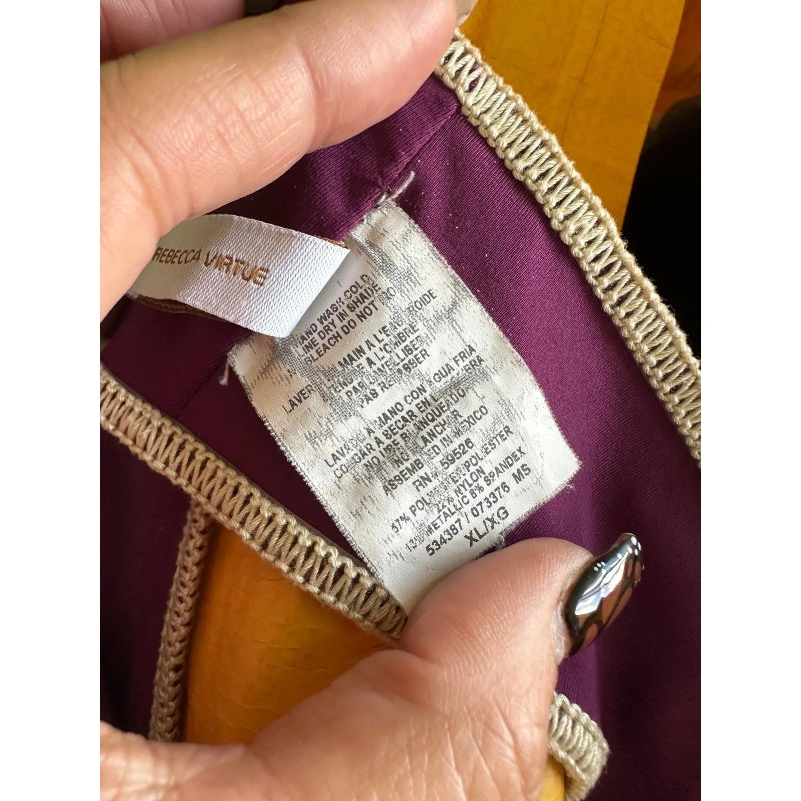 Becca by Rebecca Virtue West Village Metallic Strips Swimwear Bikini Bottom XL - Image 6