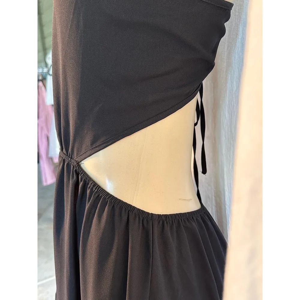 Gomorn Black Maxi Dress Cutout Tie Back Sleeveless Party Cocktail Size M Size M - Image 2