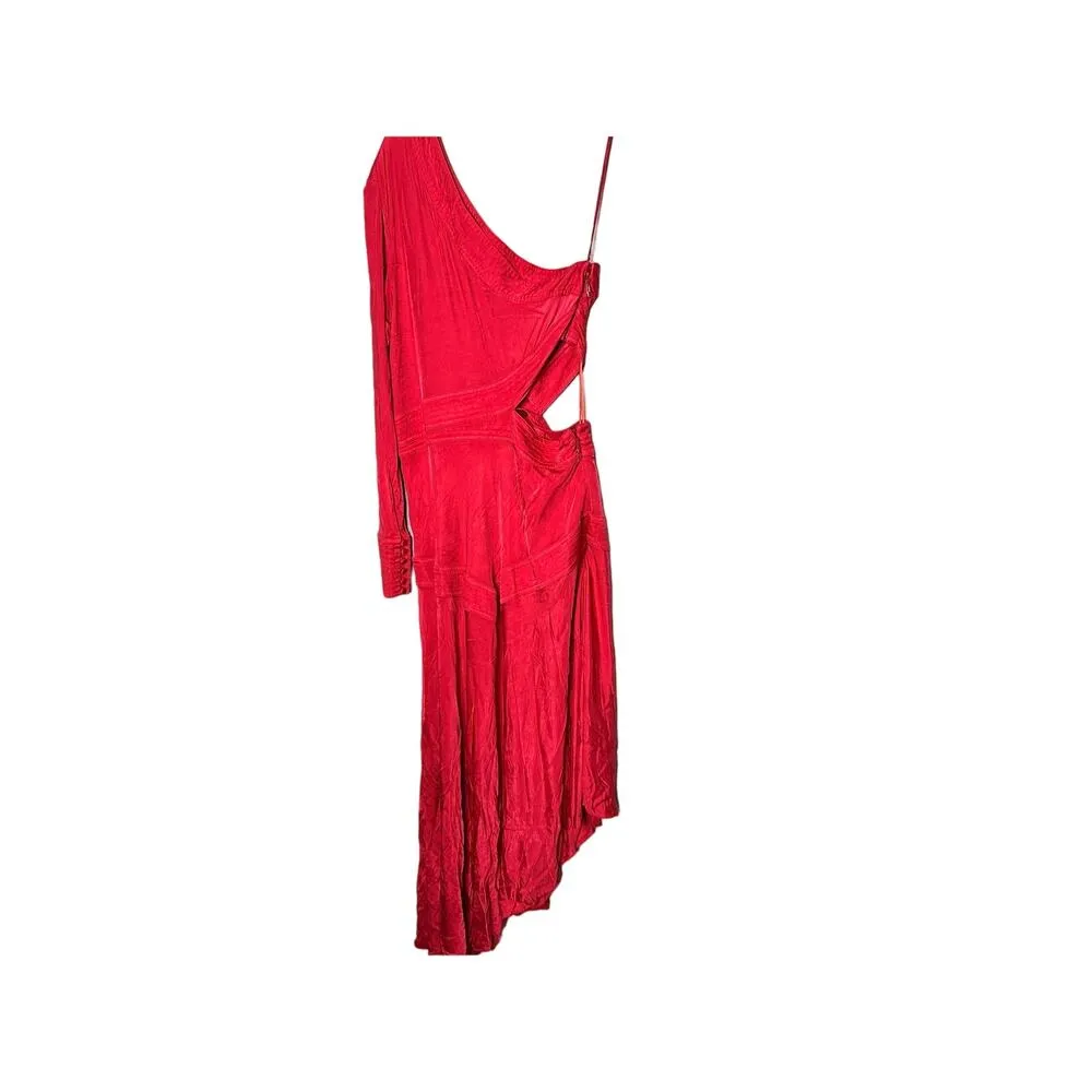 ALEXIS Jovanna Red One Shoulder Neckline Asymmetrical Hemline Gown Dress XL - Image 5